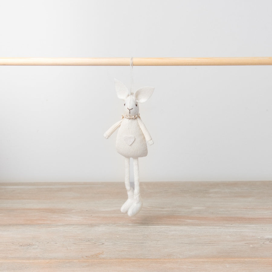 Hanging White Bunny Decoration
