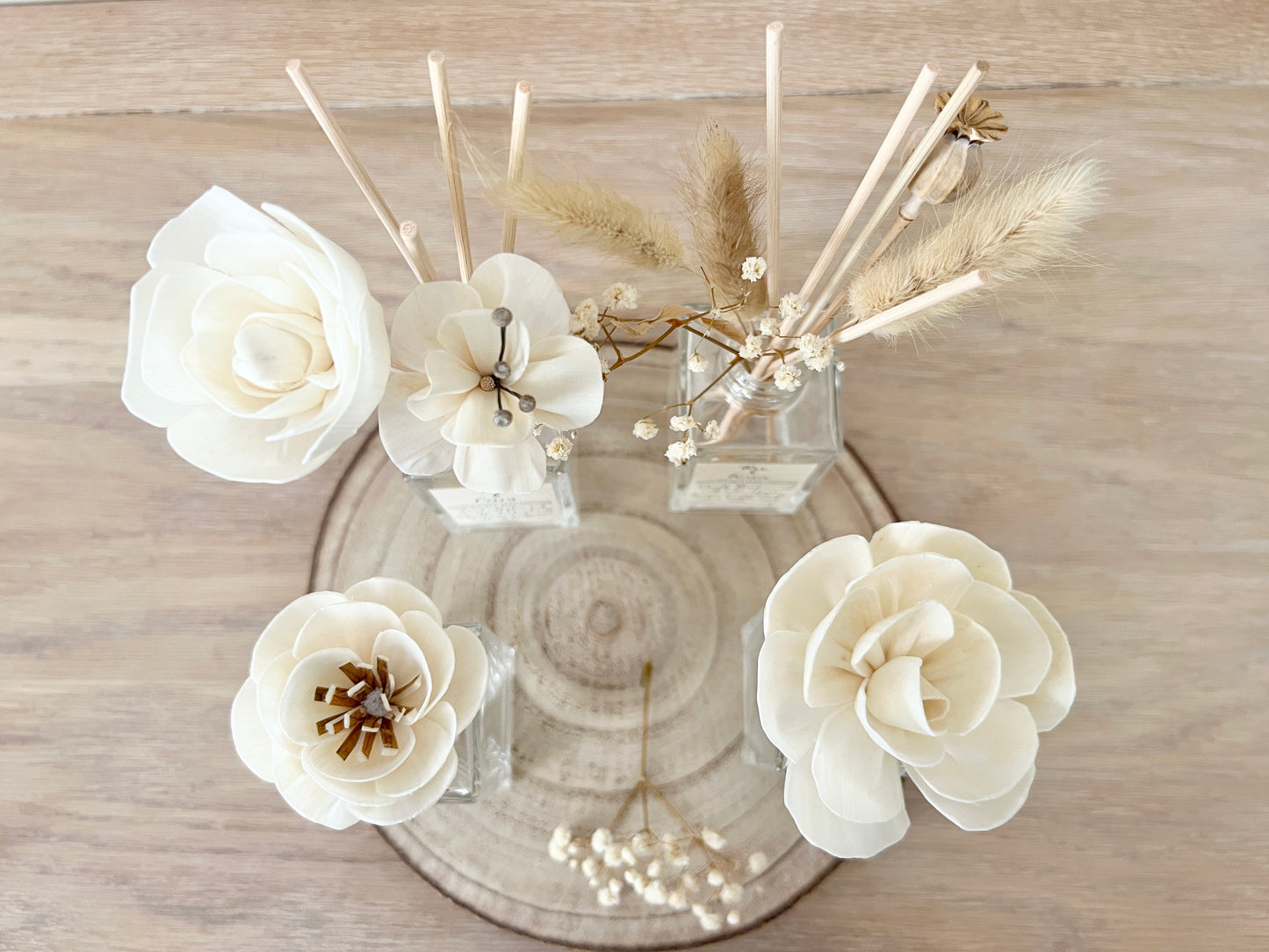 Luxury Reed Diffuser, 100ml, Can be Personalised, Choice of Scents, Flower Reed, Dried Flowers, Clear Bottle
