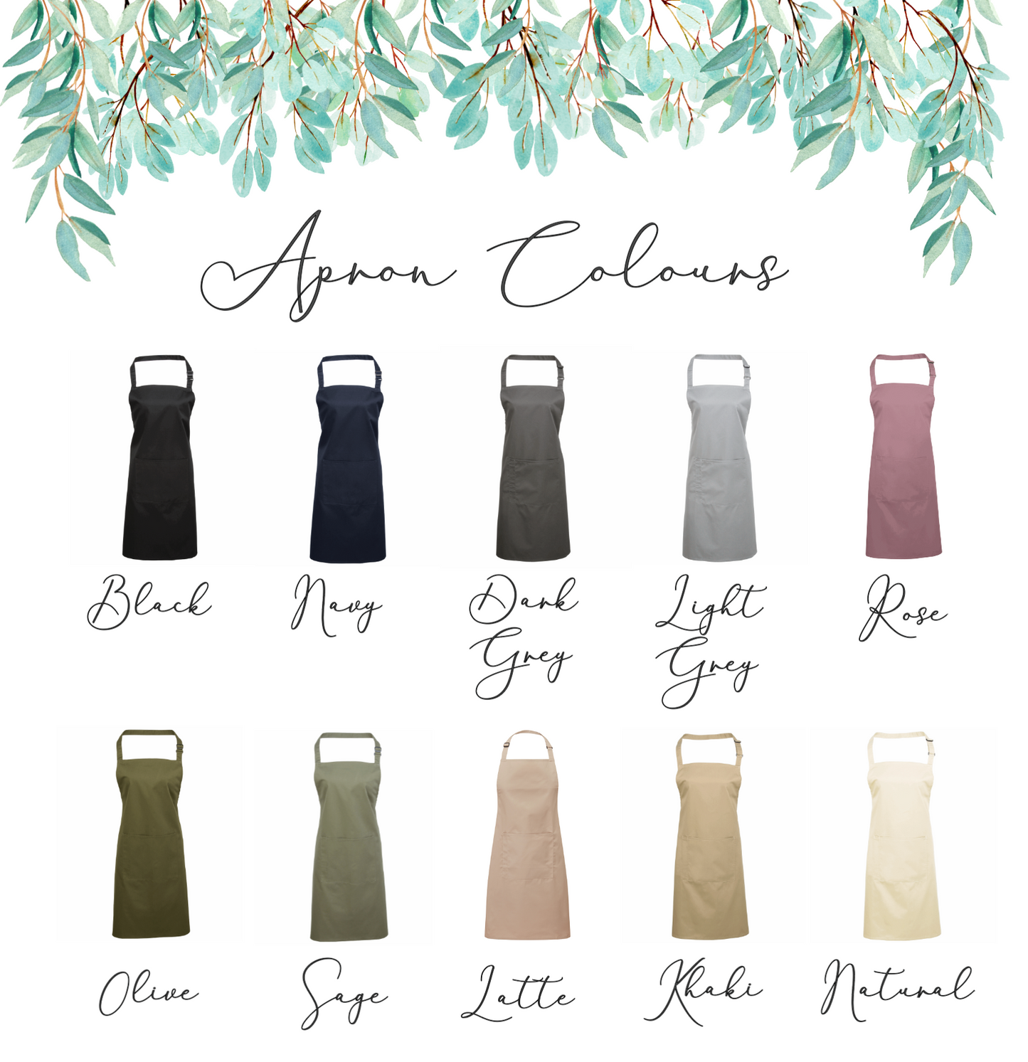 Personalised Adult Apron With or Without Pocket, Any Name or Wording. Choice of Colours. Cooks or Bakers Present, Birthday Gift
