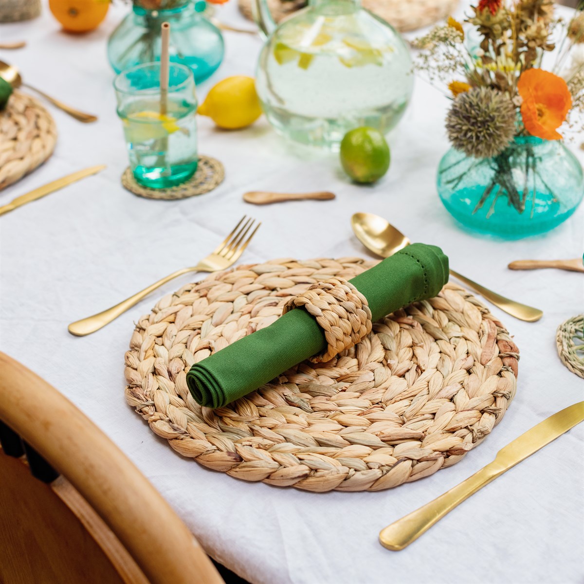 Sass & Belle Water Hyacinth Napkin Rings - Set Of 2