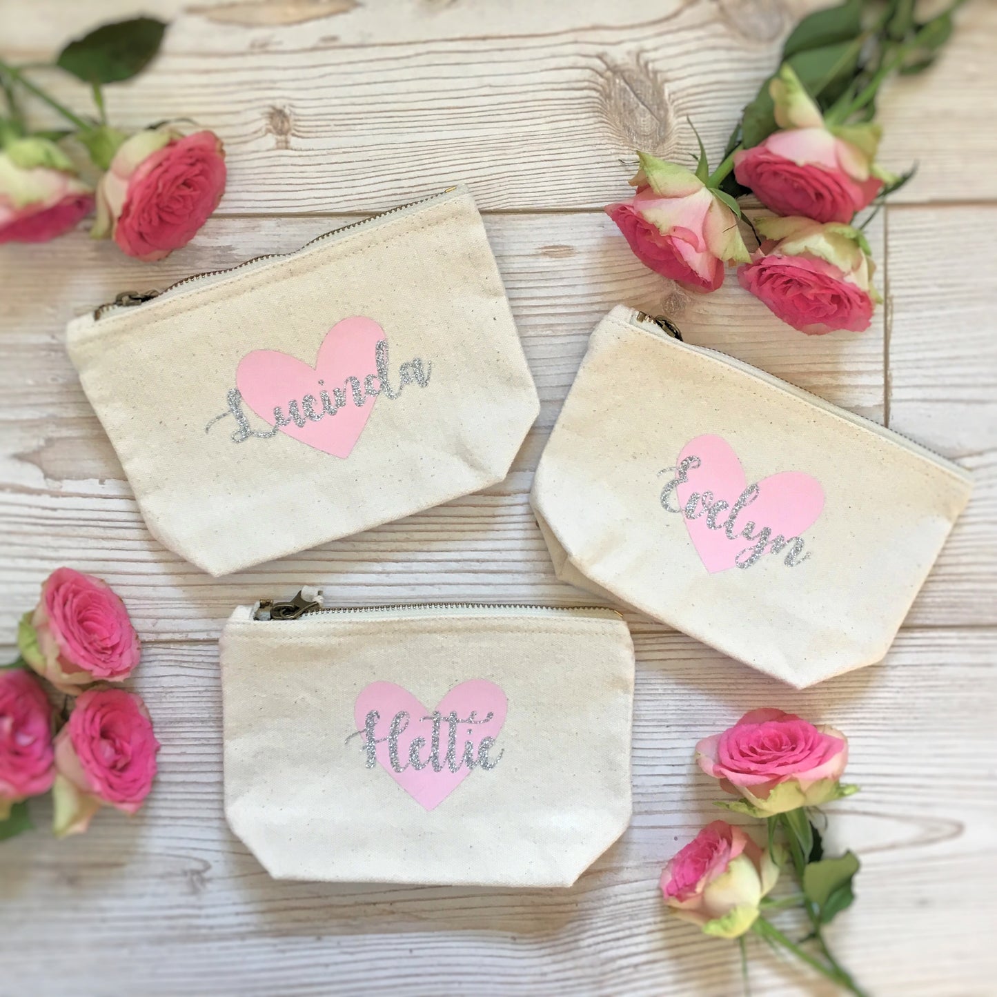 Personalised Make-Up Bag, Cosmetic Bag, Toiletry Bag, Choice of Colours