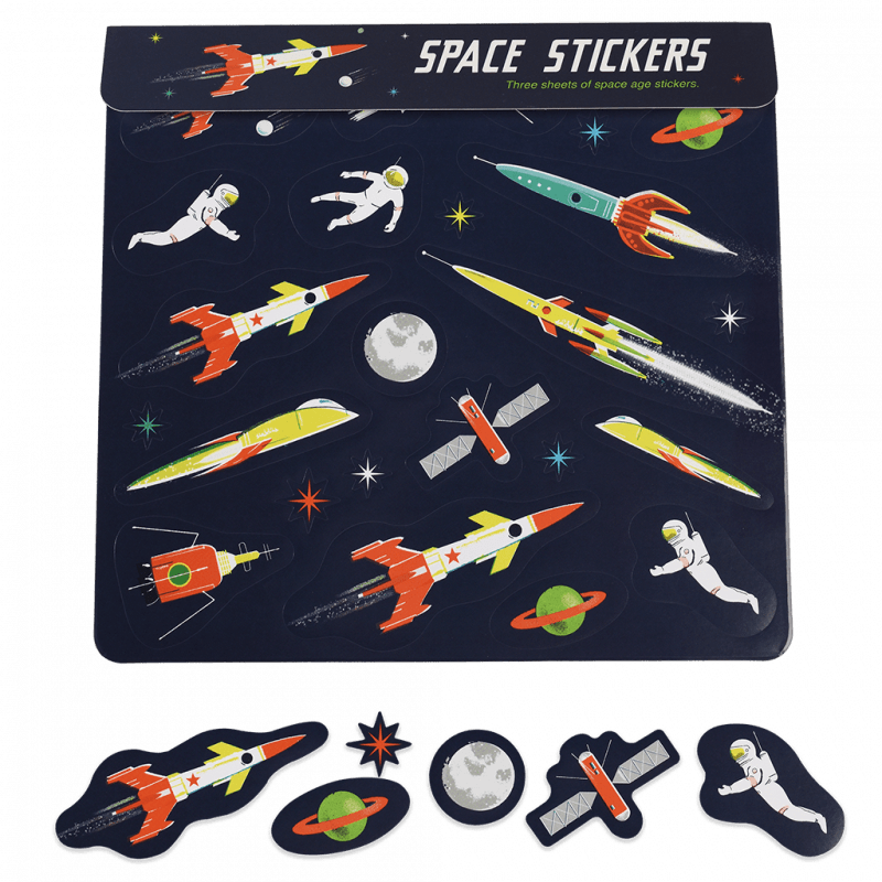 Space Age Rocket Stickers 3 Sheets