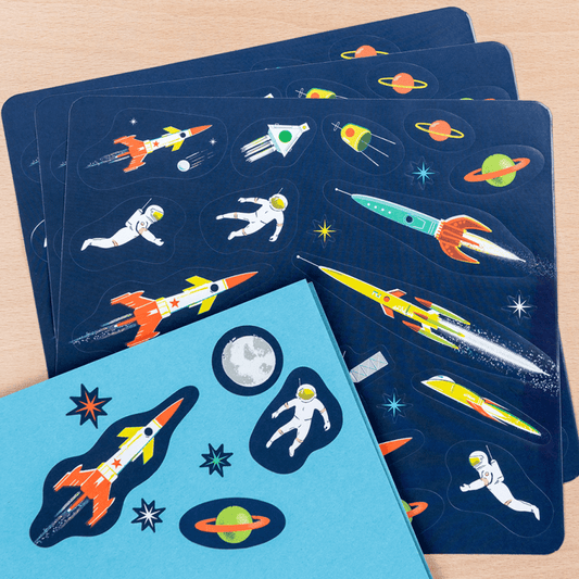 Space Age Rocket Stickers 3 Sheets