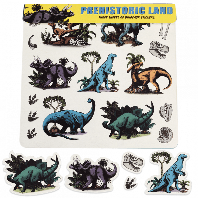 Prehistoric Land Dinosaur Stickers x 3 Sheets