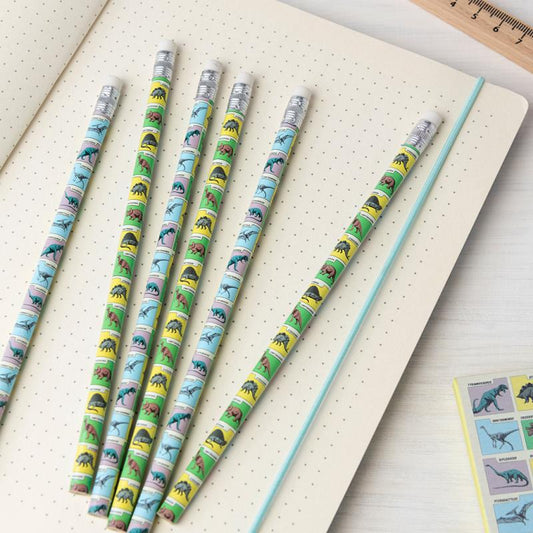 Prehistoric Land Dinosaur HB Pencils x6