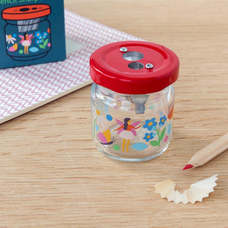 Fairies in the Garden Glass Jar Pencil Sharpener