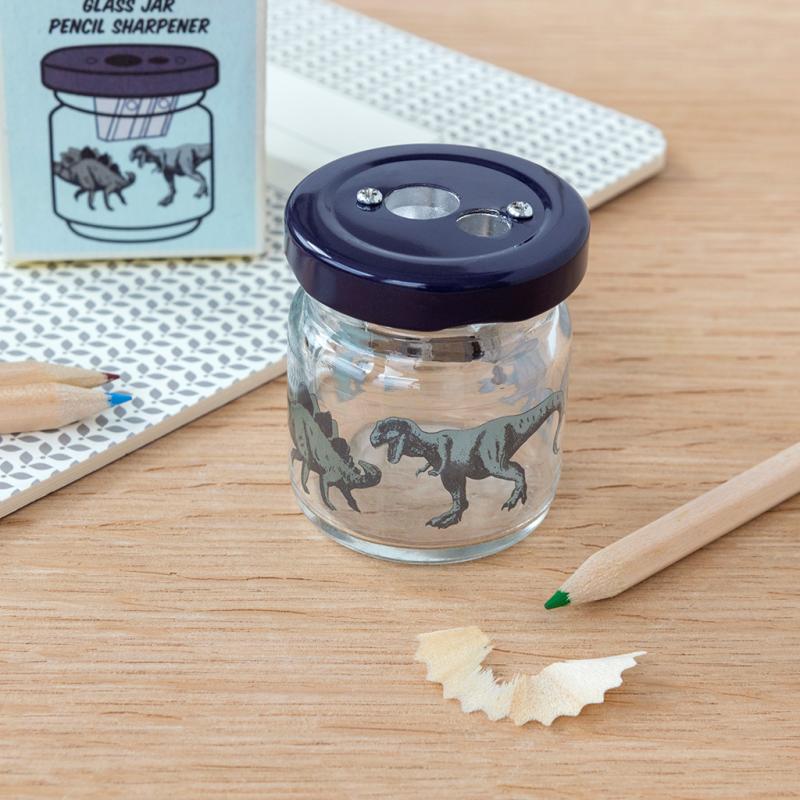 Prehistoric LandDinosaur Glass Jar Pencil Sharpener