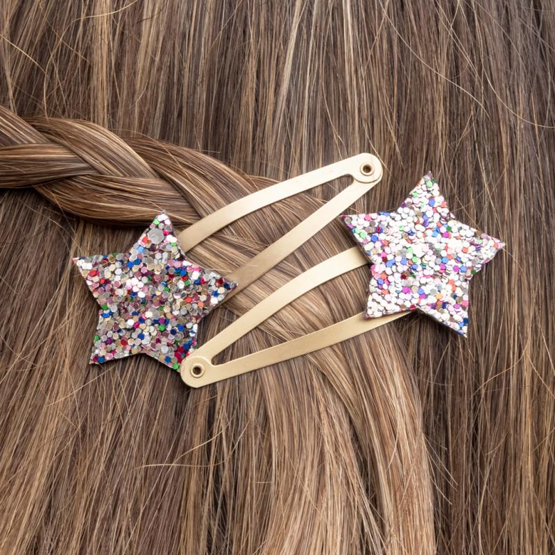 Fairies in the Garden Star Glitter Hair Clips Set of 2