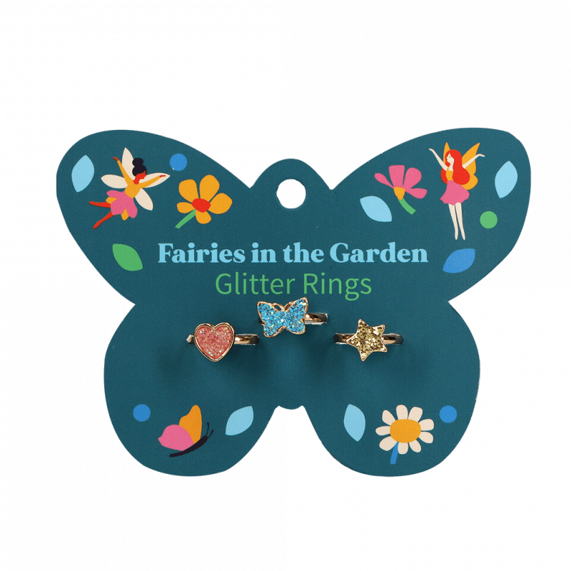 Fairies in the Garden Glitter Rings