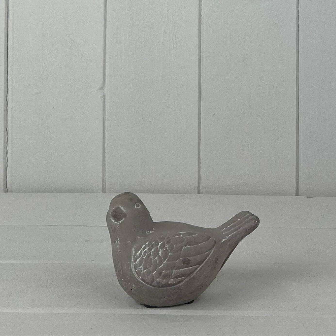 Grey Concrete Bird Decoration