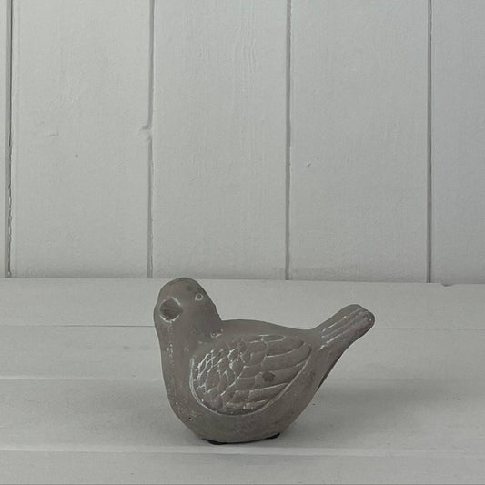 Grey Concrete Bird Decoration
