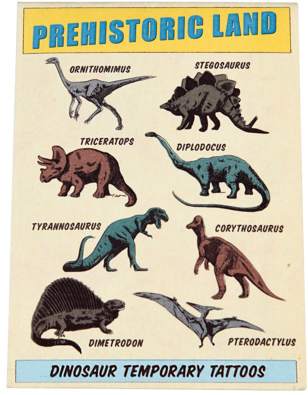 Prehistoric Land Dinosaur Temporary Tattoos