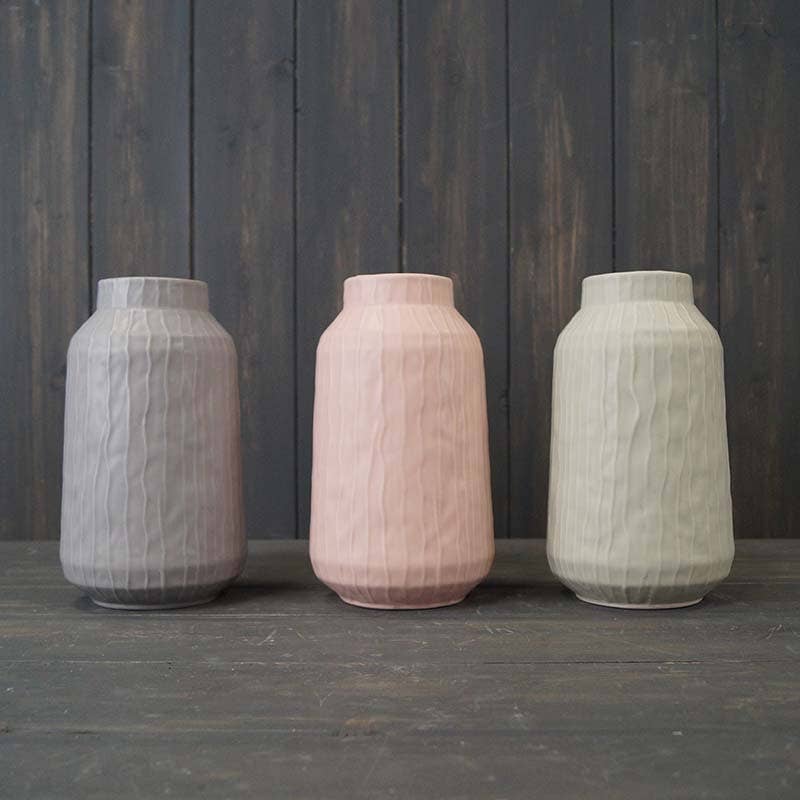 Glazed Pastel Pink Vase - Large