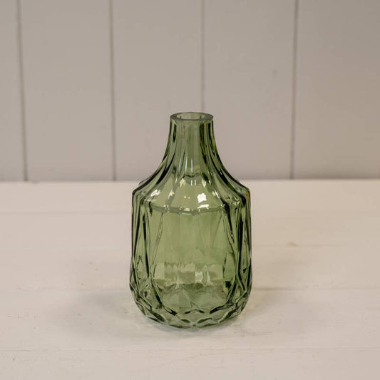 Vintage Green Glass Bottle / Vase