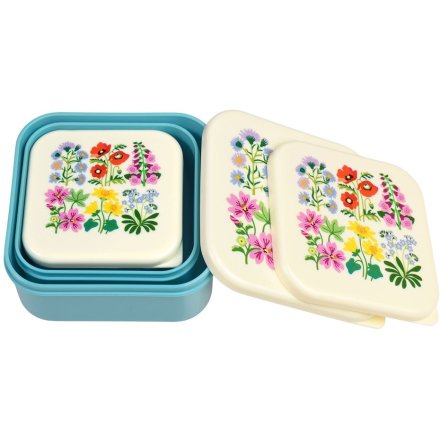 Wild Flowers Set of 3 Snack / Lunch Boxes