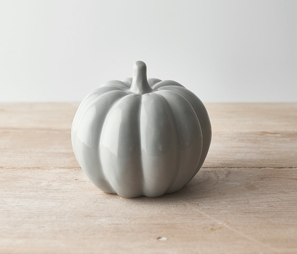 Grey Ceramic Pumpkin- Small and Medium