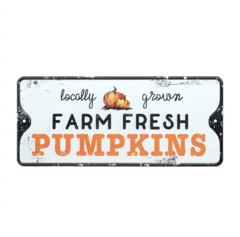 Metal 'Farm Fresh Pumpkins' Sign