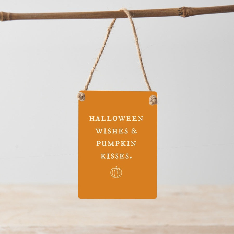 Metal Halloween Wishes Sign - Mini