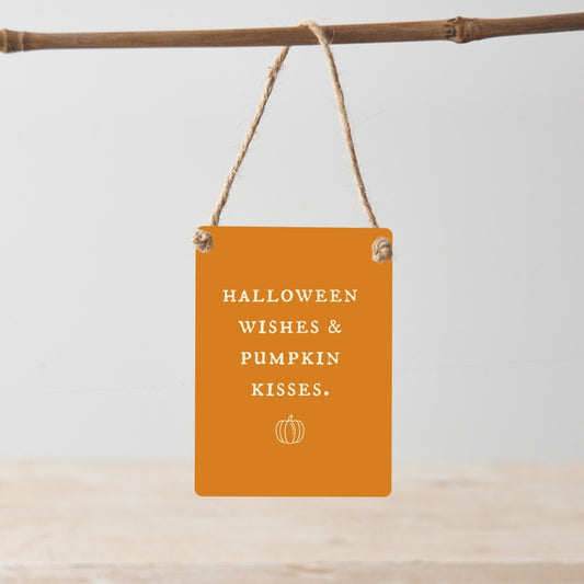 Metal Halloween Wishes Sign - Mini
