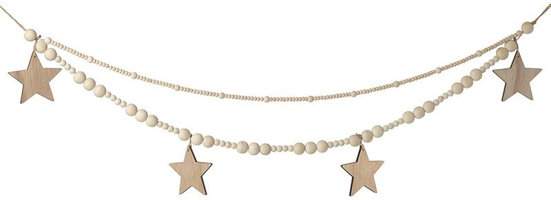 Neutral Beaded Star Garland