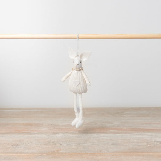 Hanging White Bunny Decoration