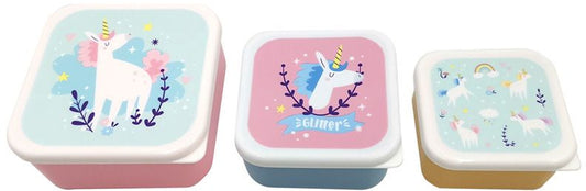 Unicorn Set of 3 Snack / Lunch Boxes