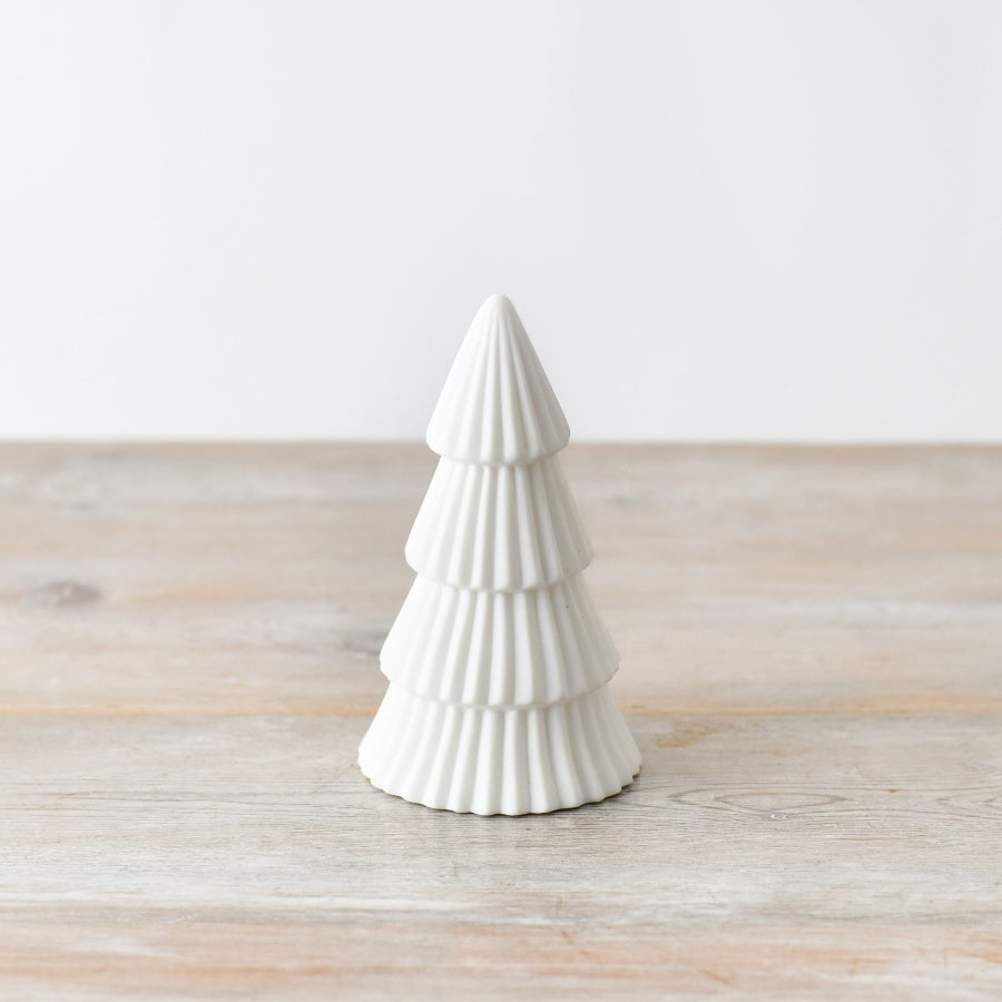 Matt White Ceramic Christmas Tree Ornament - Large