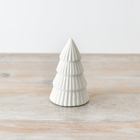 Matt White Ceramic Christmas Tree Ornament - Medium