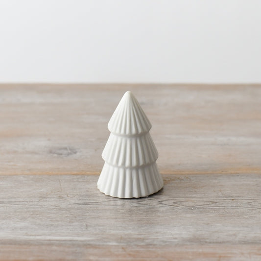 Matt White Ceramic Christmas Tree Ornament - Small