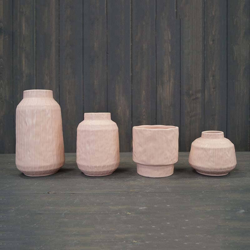 Glazed Pastel Pink Vase - Medium