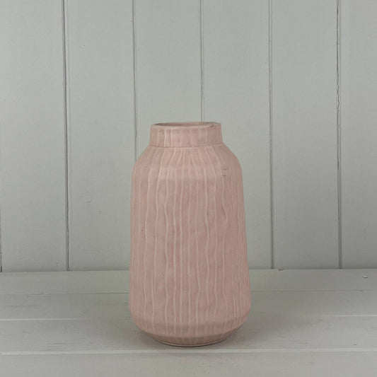 Glazed Pastel Pink Vase - Large
