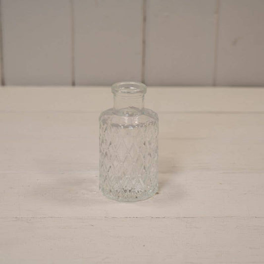 Clear Mini Geometric Glass Bottle / Bud Vase