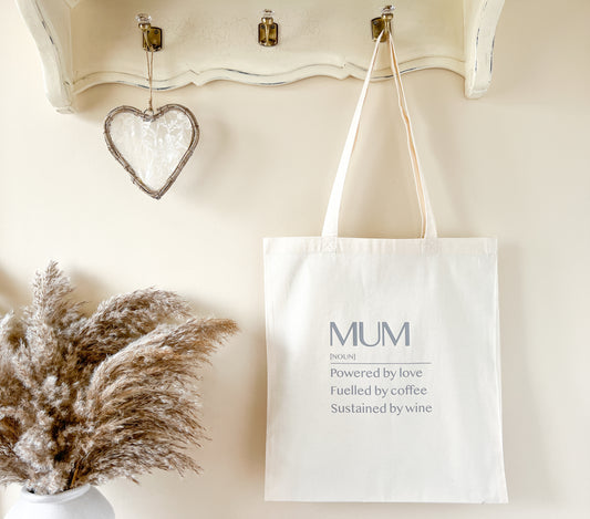 Mum Grandma Noun Tote Bag, Shopping Bag, Beach Bag 100% Premium Cotton, Choice of Colours