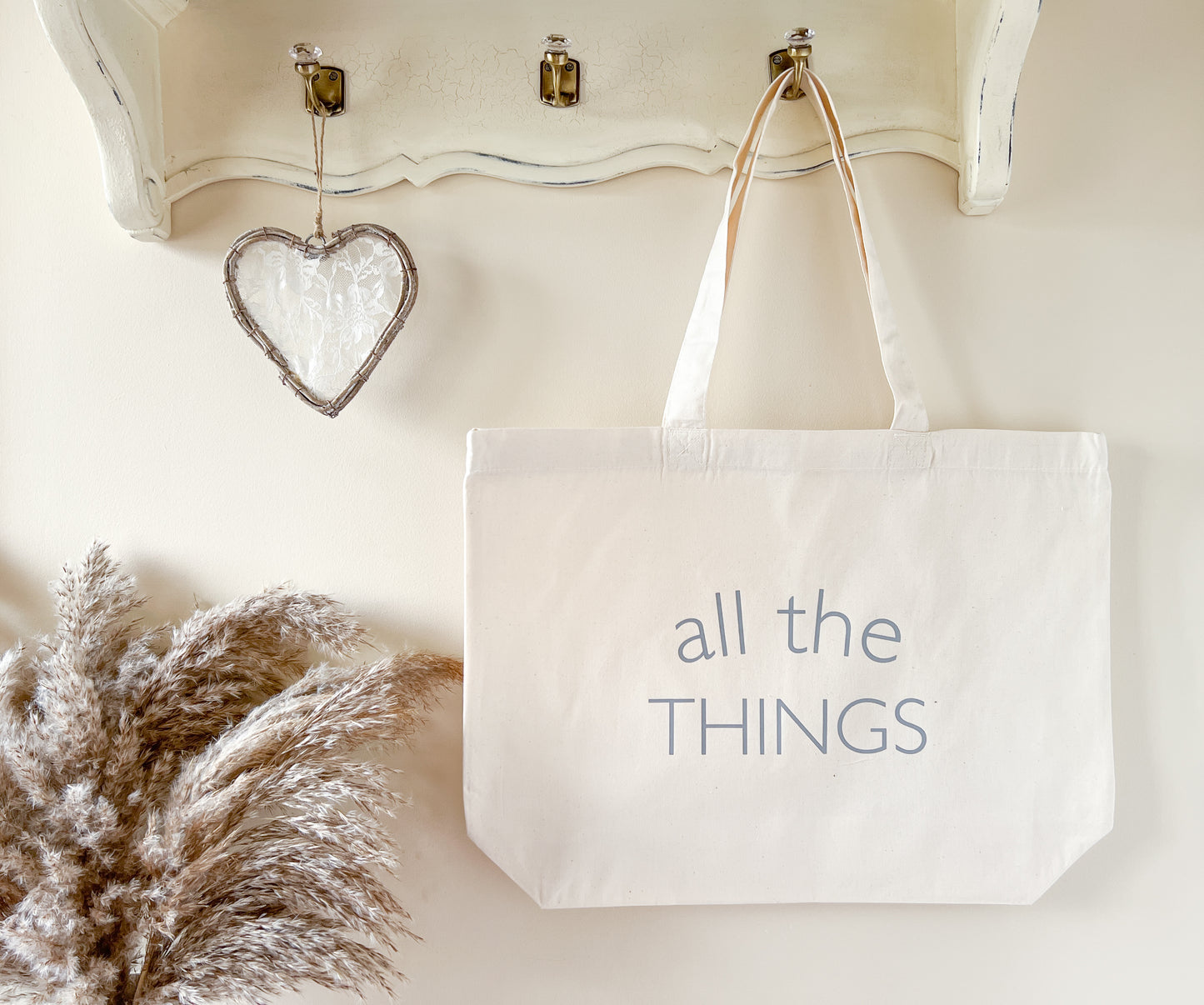 "All The Things" Slogan Cotton Tote Bag, Shopping Bag, Beach Bag. Lots of Colour Combinations to Choose From