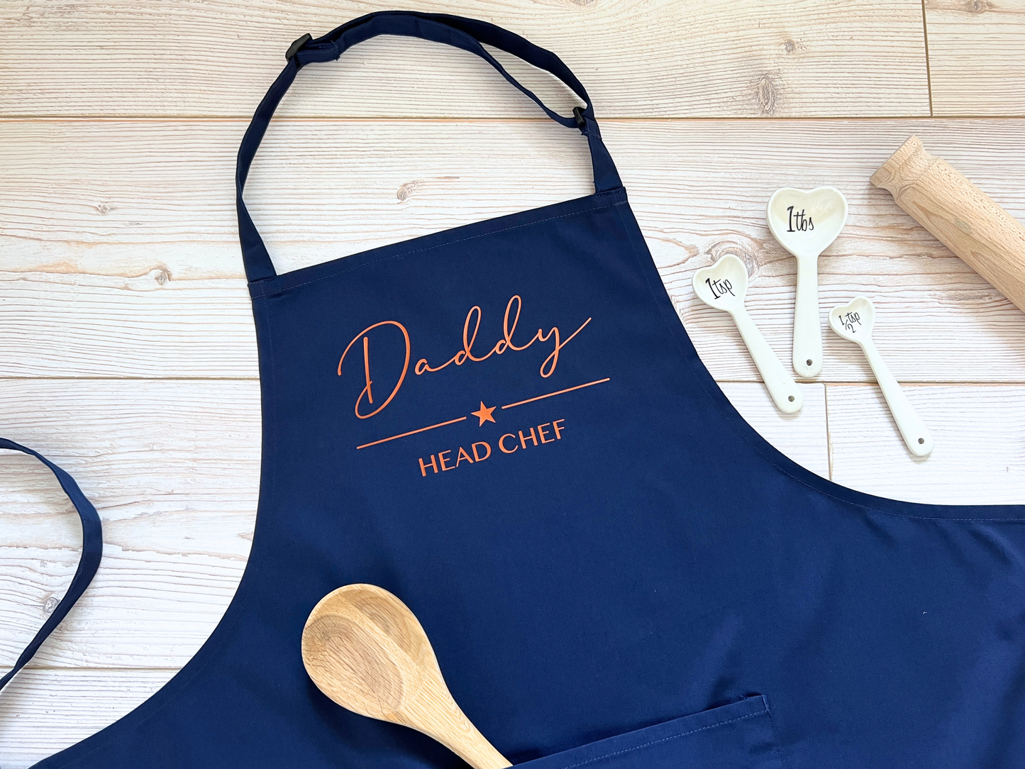 Personalised Male or Female Adult Apron With or Without Pocket, Any Name or Wording. Choice of Colours. Cooks or Bakers Present, Birthday Gift (Copy)