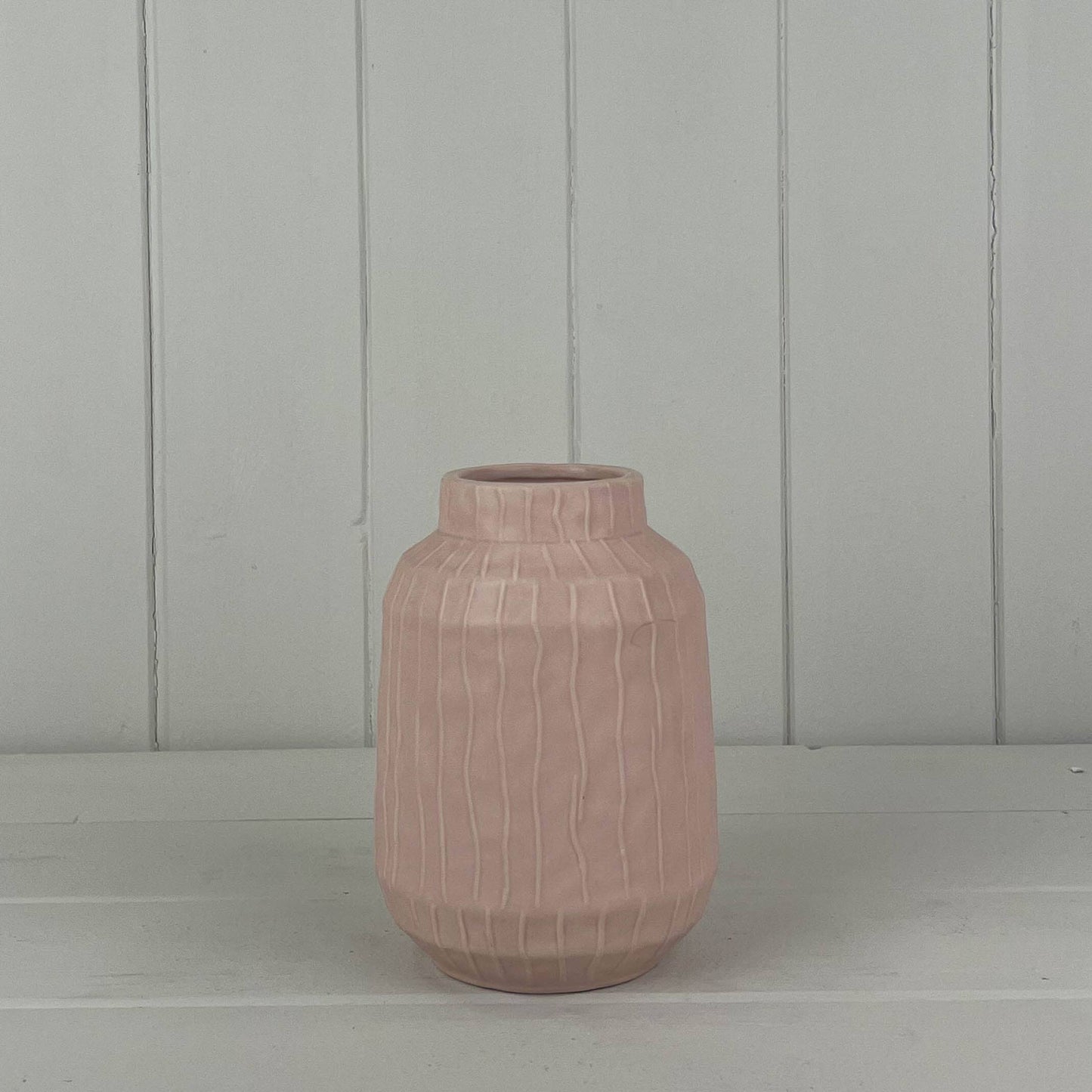 Glazed Pastel Pink Vase - Medium