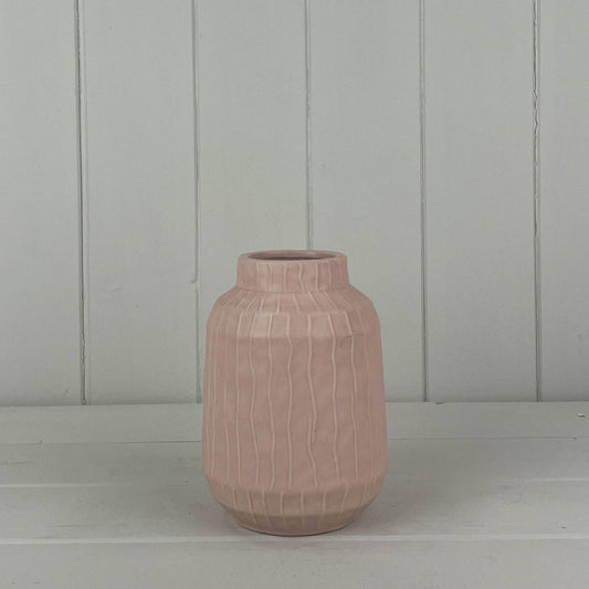 Glazed Pastel Pink Vase - Medium