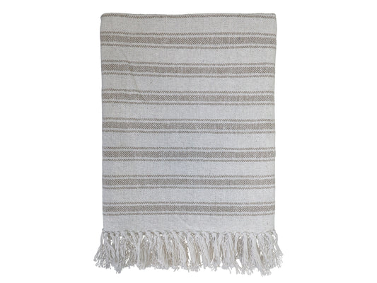 Chic Antique - Latte Striped Throw / Blanket