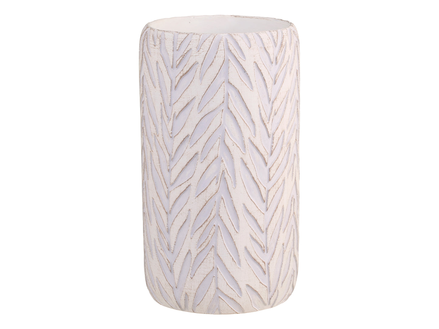 Chic Antique - Neutral Vase With Leaf Pattern