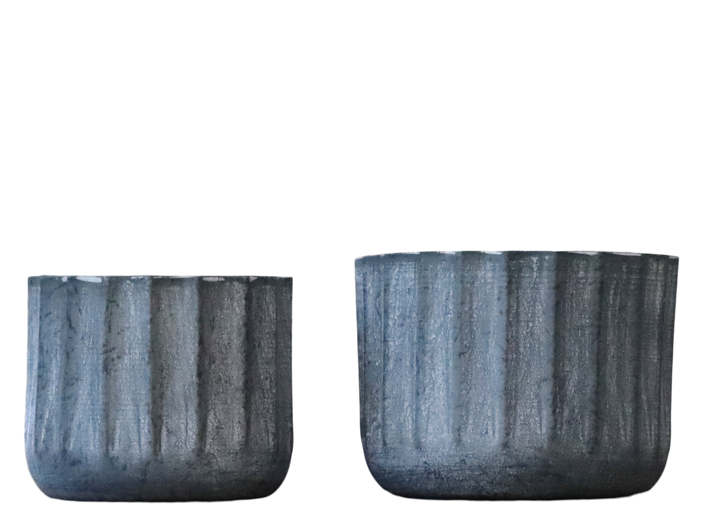 Chic Antique - Antique Zinc Plant Pots - Set of 2