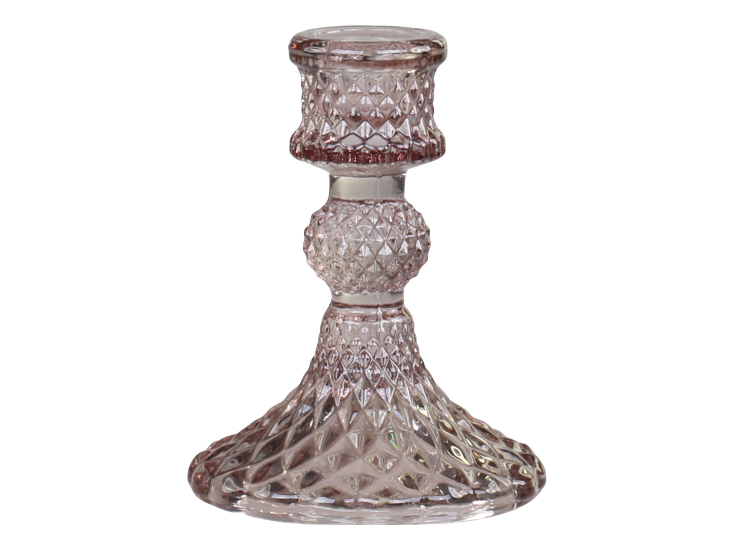 Chic Antique - Glass Candlestick in Taupe