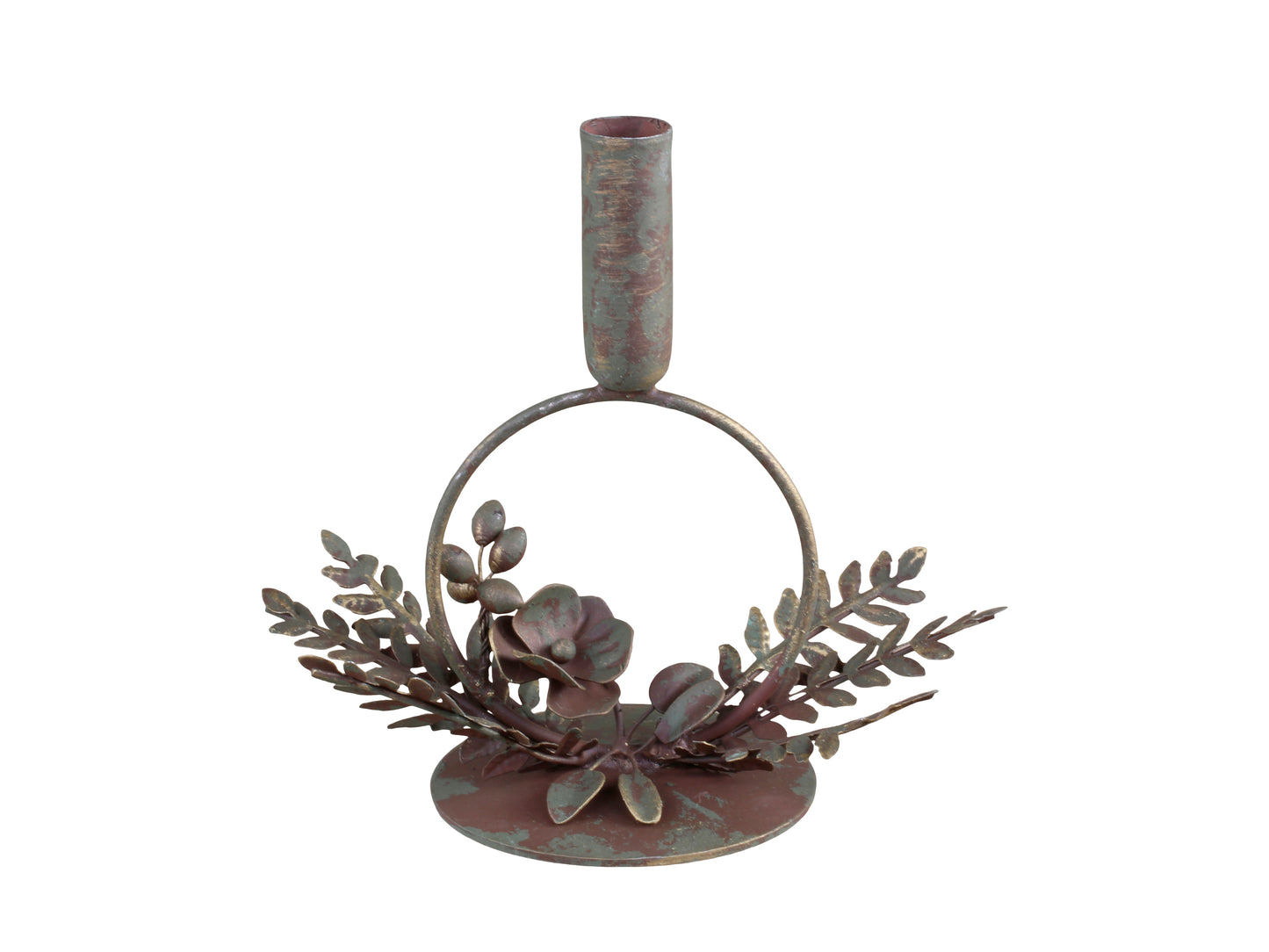 Chic Antique - Antique Brass Candlestick with Leaves