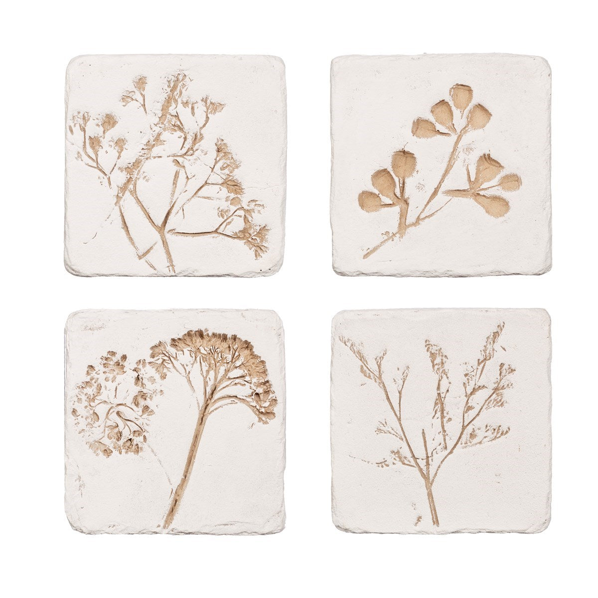 Sass & Belle Flower Imprint Coasters - Set Of 4