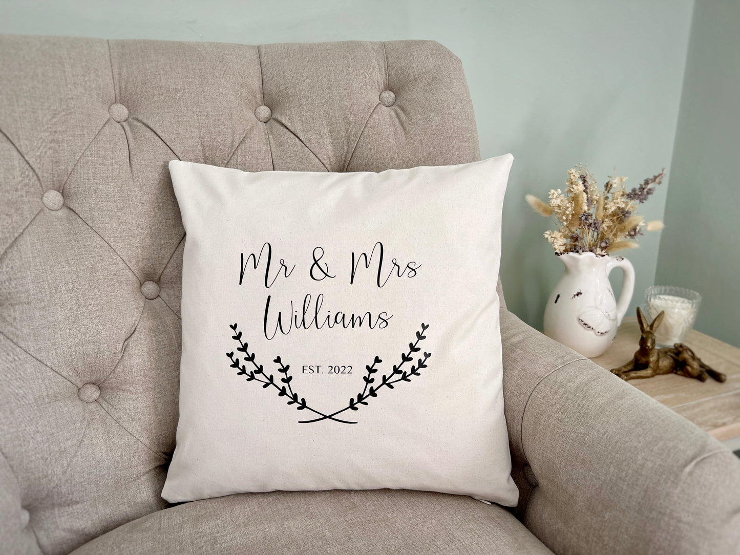 Personalised Cushion Cover - New Couple