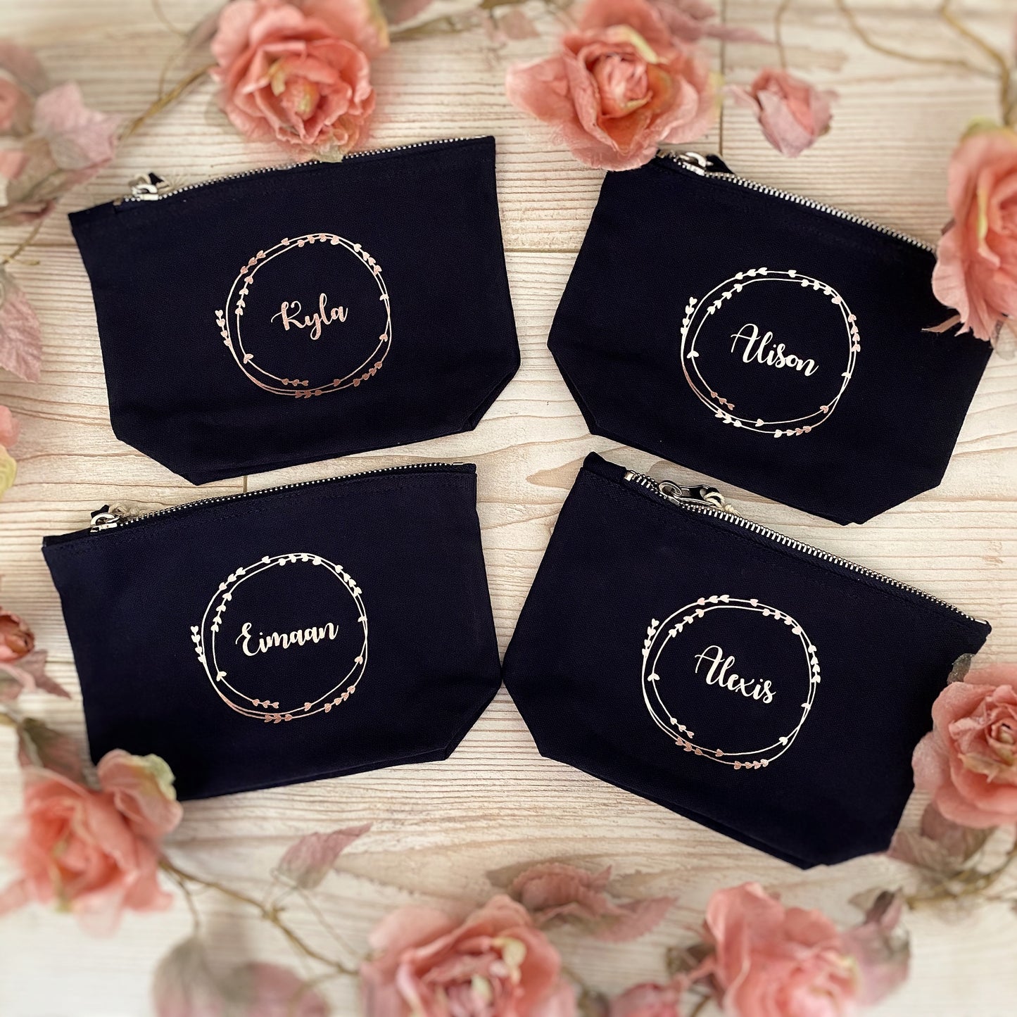 Personalised Make-Up Bag, Cosmetic Bag, Toiletry Bag, Choice of Colours