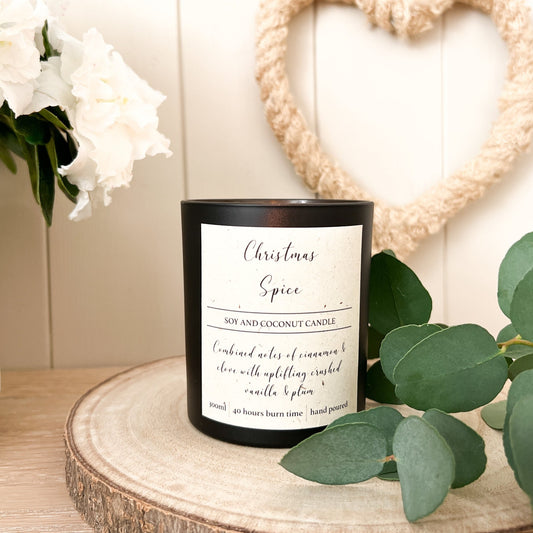 Soy and Coconut Wax Scented Candle, Black Jar - 300ml - 5 Scents