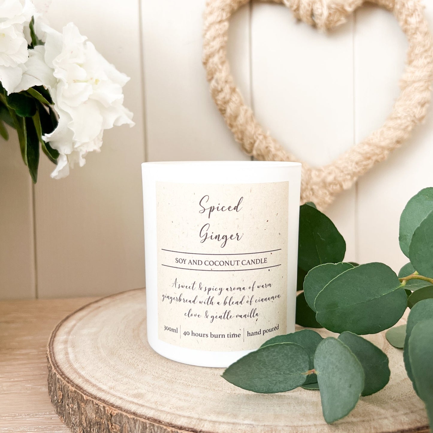 Soy and Coconut Wax Scented Candle, White Jar - 300ml - 5 Scents