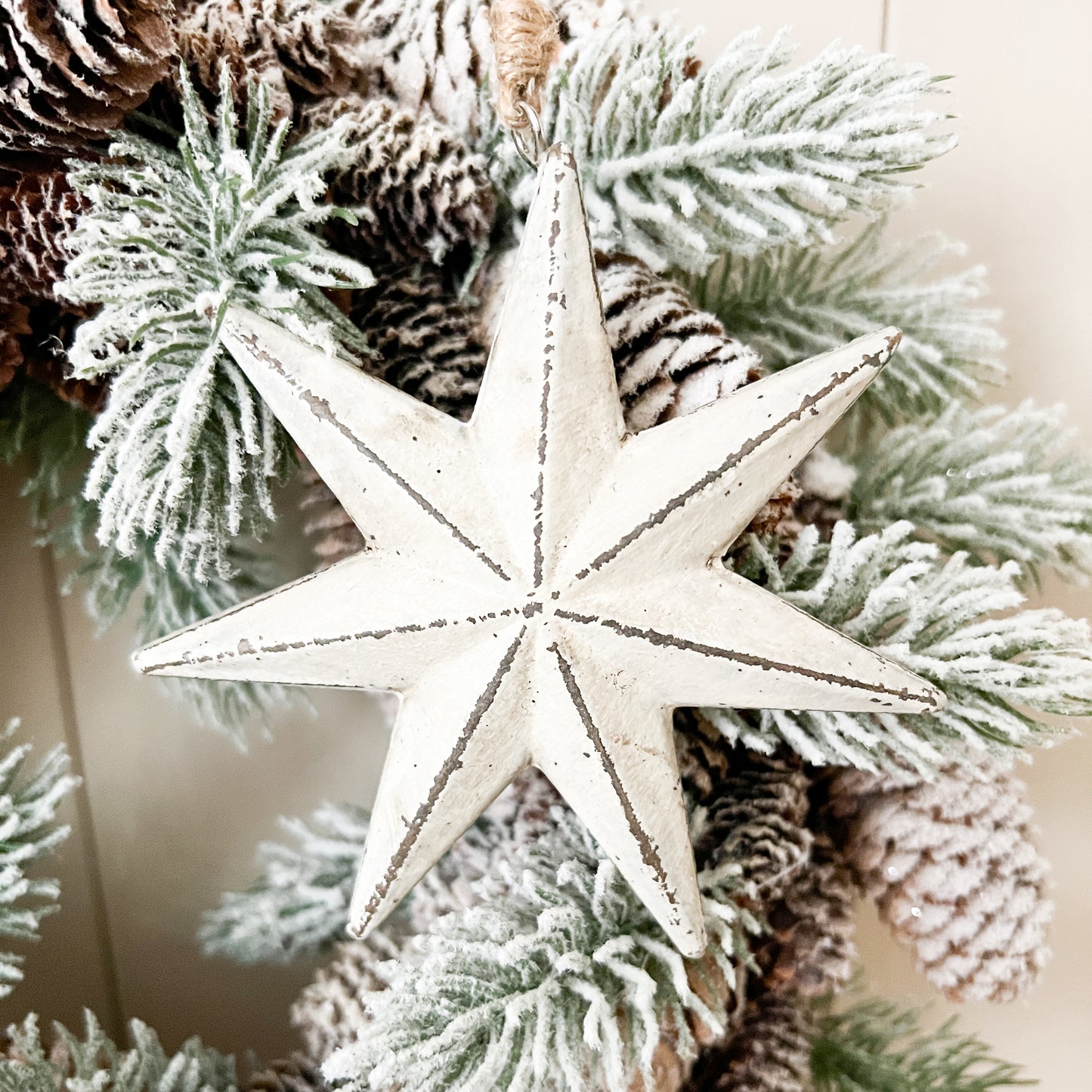 Rustic Off-White Hanging Star