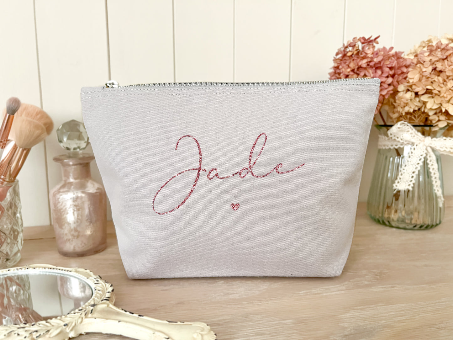 Personalised Make-Up Bag, Cosmetic Bag, Toiletry Bag, Choice of Colours