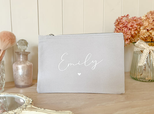 Personalised Make-Up Bag, Cosmetic Bag, Toiletry Bag, Choice of Colours and Sizes